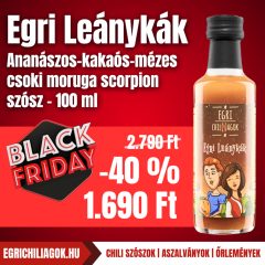   Egri Lánykák - Ananászos-kakaós-mézes csoki moruga scorpion szósz - 100 ml - limitált szériás címke
